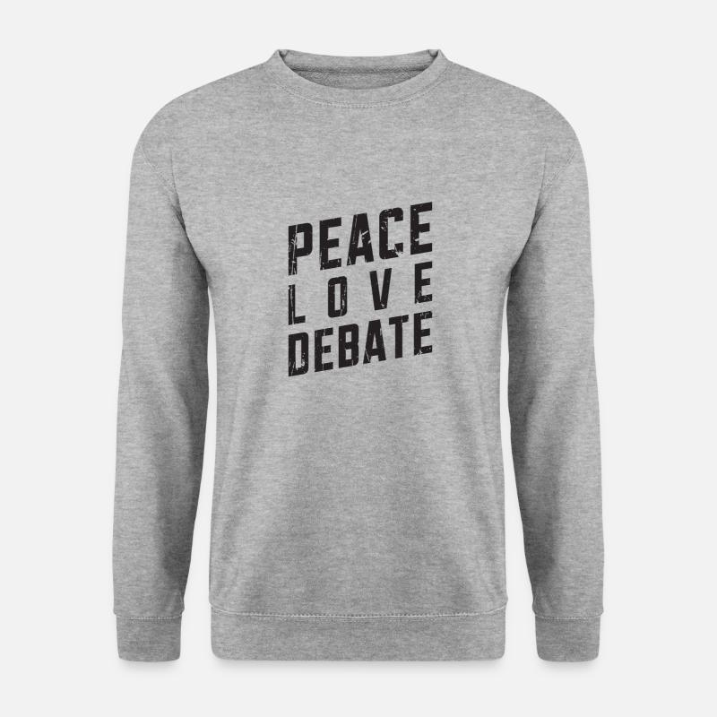 Peace Love Debate - Moral - Unisex Pullover - Weißgrau meliert
