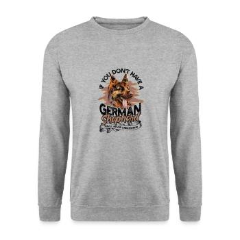 Si vous n’avez pas de berger allemand, vous n’aurez jamais - Sweat-shirt Unisexe - gris chiné - Devant - Alina (178cm) & Michal (187cm)