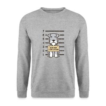 Dear mom I can explain - cute miniature schnauzer - Unisex Sweatshirt - salt & pepper - Front - Alina (178cm) & Michal (187cm)