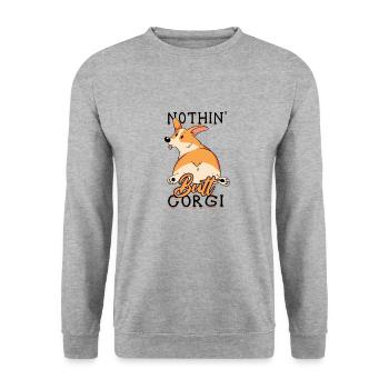 Nothin' butt corgi - puppy - Unisex Sweatshirt - salt & pepper - Front - Alina (178cm) & Michal (187cm)