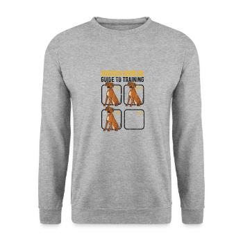 Rhodesian Ridgeback guide de formation asseyez-vous - Sweat-shirt Unisexe - gris chiné - Devant - Alina (178cm) & Michal (187cm)