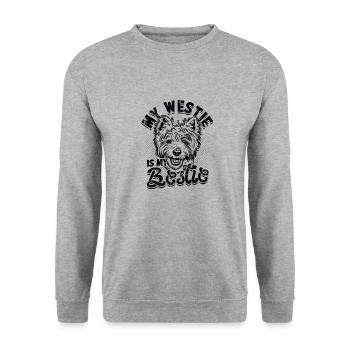 Mon westie est mon meilleur ami - amoureux des chiens - Sweat-shirt Unisexe - gris chiné - Devant - Alina (178cm) & Michal (187cm)