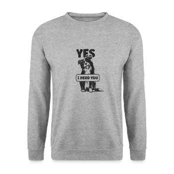 Yes I herd you - herding - Unisex Sweatshirt - salt & pepper - Front - Alina (178cm) & Michal (187cm)