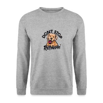Don't stop retrievin' - Rettungshund - Unisex Pullover - Weißgrau meliert - Vorne - Alina (178cm) & Michal (187cm)