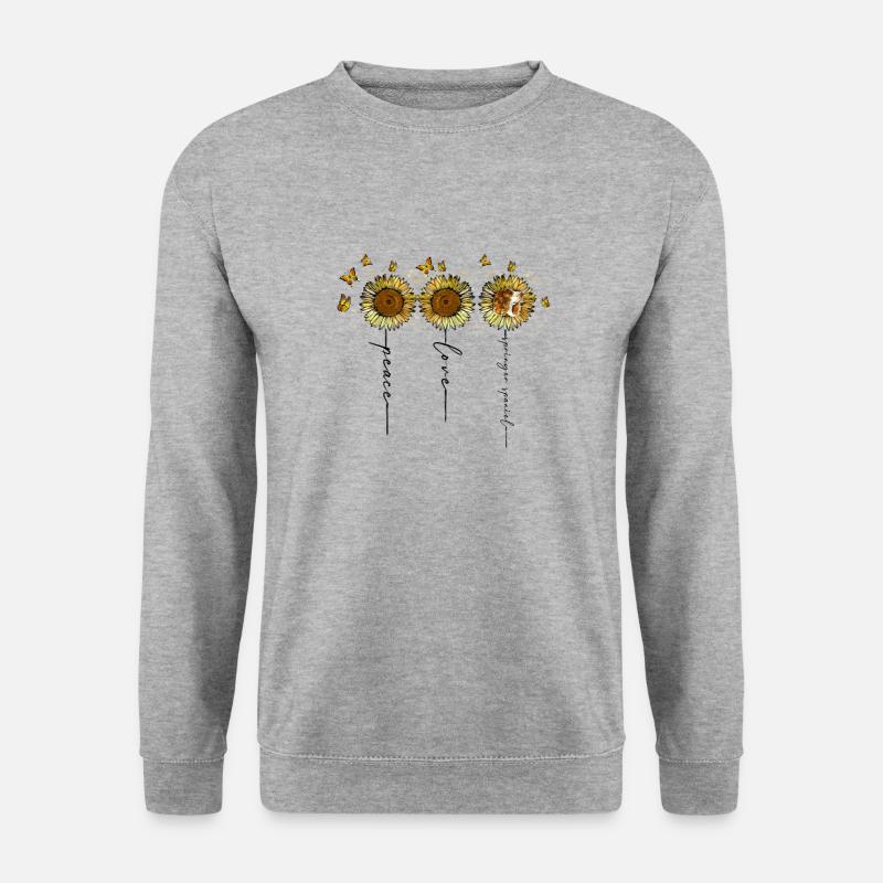 Peace Love Springer Spaniel - Hundeeltern - Unisex Pullover - Weißgrau meliert
