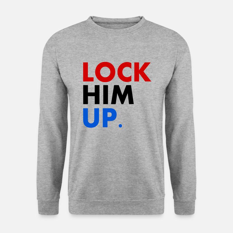 Lock him up - Unisex Pullover - Weißgrau meliert