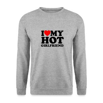 J’aime ma petite amie chaude - Matching - Romance - Sweat-shirt Unisexe - gris chiné - Devant - Alina (178cm) & Michal (187cm)
