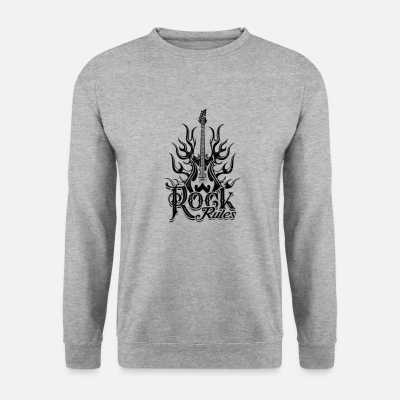 Rock Rules - Musikgenre - Unisex Pullover - Weißgrau meliert
