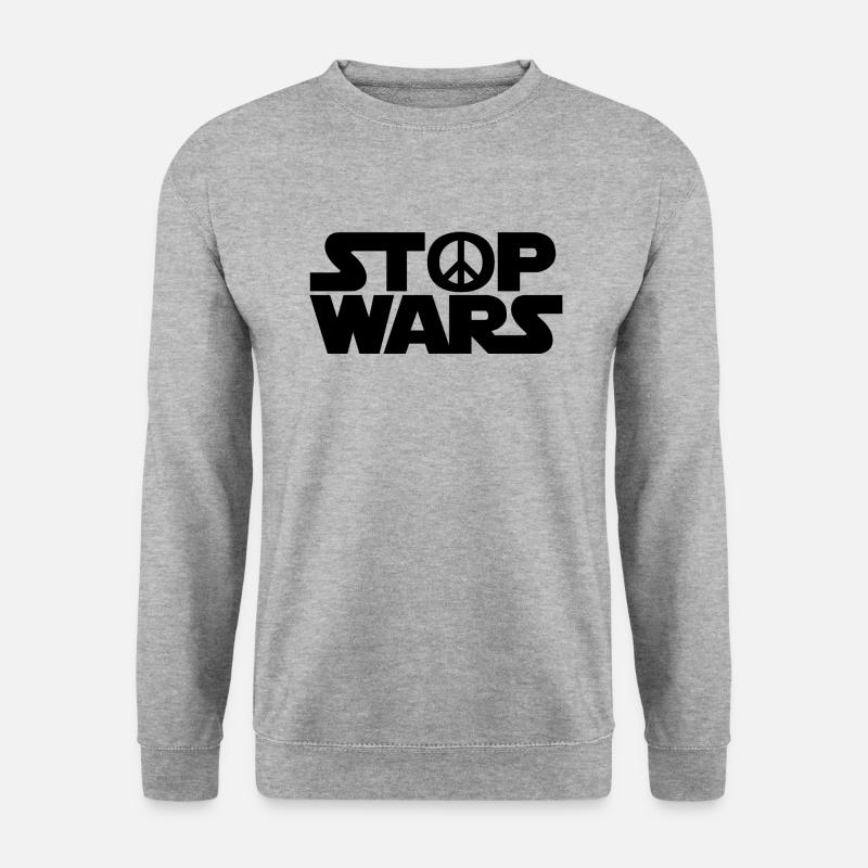 Stop Wars - Unisex Pullover - Weißgrau meliert