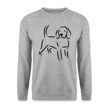 Beagle dog - simple drawing in black - Unisex Sweatshirt - salt & pepper - Front - Alina (178cm) & Michal (187cm)