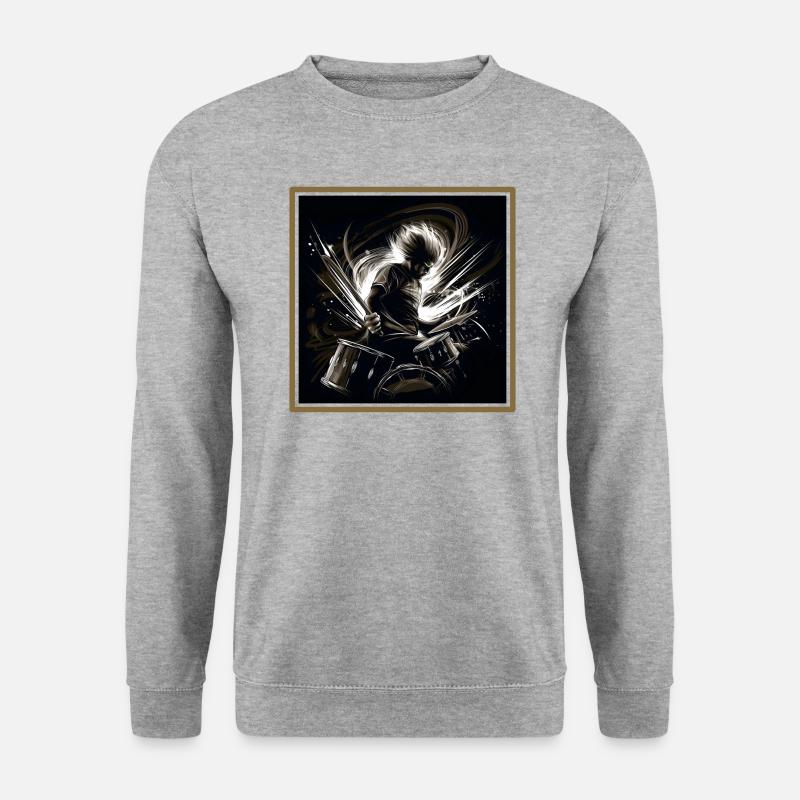 Drummer Drums - Unisex Pullover - Weißgrau meliert
