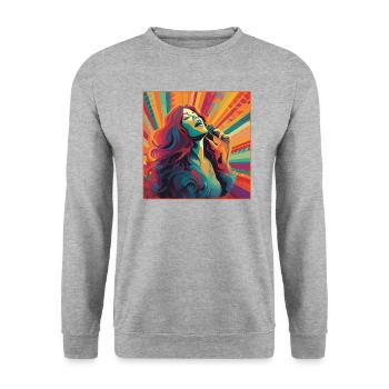 Sängerin Musik - Unisex Pullover - Weißgrau meliert - Vorne - Alina (178cm) & Michal (187cm)