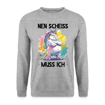 Unicorn Unicorn Magical Shit I Have to - Unisex Sweatshirt - salt & pepper - Front - Alina (178cm) & Michal (187cm)