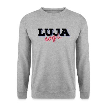 Luja sog i 3C - Unisex Pullover - Weißgrau meliert - Vorne - Alina (178cm) & Michal (187cm)