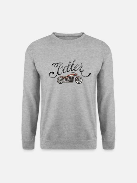 Bobber Motorrad - Unisex Pullover - Weißgrau meliert