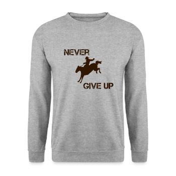 Western Équitation Reining Cavalier Cadeau Amour des chevaux - Sweat-shirt Unisexe - gris chiné - Devant - Alina (178cm) & Michal (187cm)