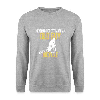 Ne sous-estimez jamais un vieux gars avec un vélo - Sweat-shirt Unisexe - gris chiné - Devant - Alina (178cm) & Michal (187cm)