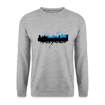 Leipzig Skyline Dirty - Unisex Sweatshirt - salt & pepper - Front - Alina (178cm) & Michal (187cm)
