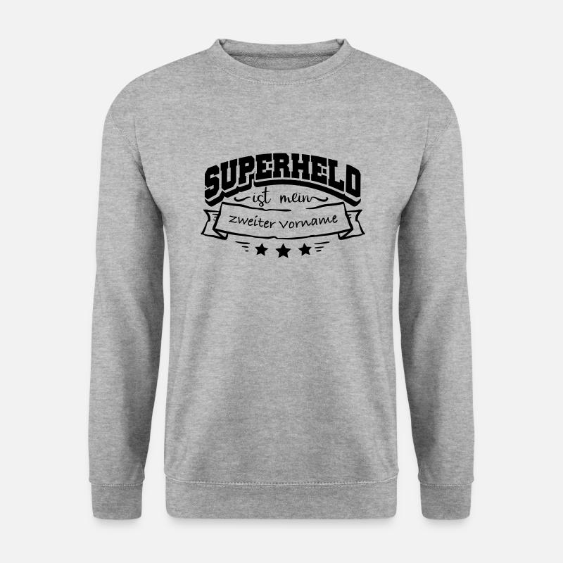 Vorname Superheld - Unisex Pullover - Weißgrau meliert