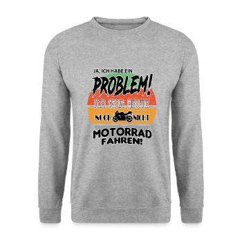Motorradfahrer Motorradfahrerin Hobby Sprüche - Unisex Pullover - Weißgrau meliert - Vorne - Alina (178cm) & Michal (187cm)