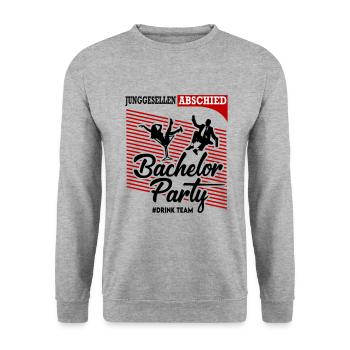 Bachelor Party Drink Team Bride Grom Feiern - Unisex Pullover - Weißgrau meliert - Vorne - Alina (178cm) & Michal (187cm)