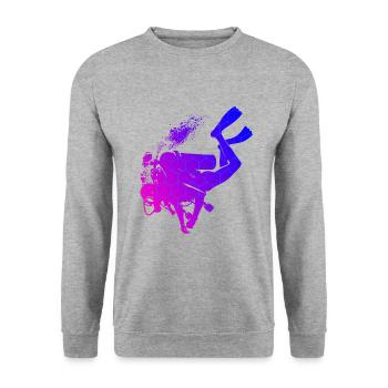 Plongeur Taucher Plongée Libre Tauchen - Sweat-shirt Unisexe - gris chiné - Devant - Alina (178cm) & Michal (187cm)