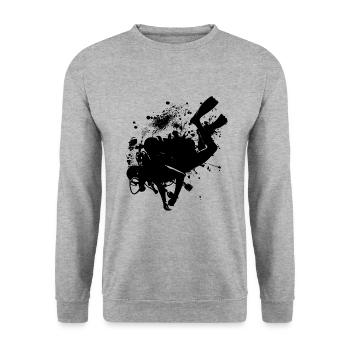 Diver Women Diver Scuba Diver Men - Unisex Sweatshirt - salt & pepper - Front - Alina (178cm) & Michal (187cm)