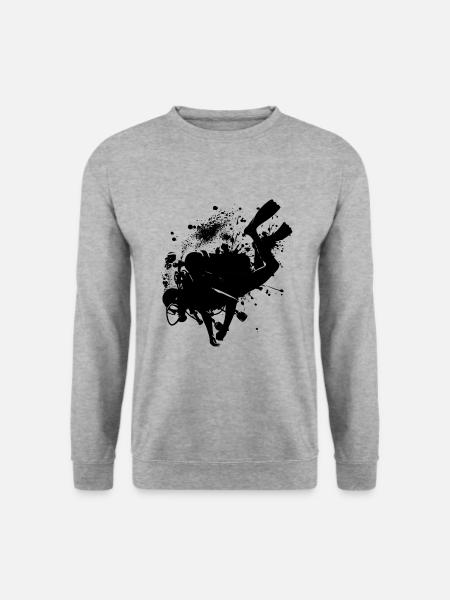 Taucher Damen Diver Scuba Taucher Herren - Unisex Pullover - Weißgrau meliert