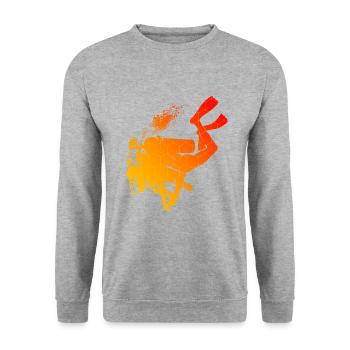 Scuba Taucher Damen Scuba Diver Scuba Tauchen - Unisex Pullover - Weißgrau meliert - Vorne - Alina (178cm) & Michal (187cm)