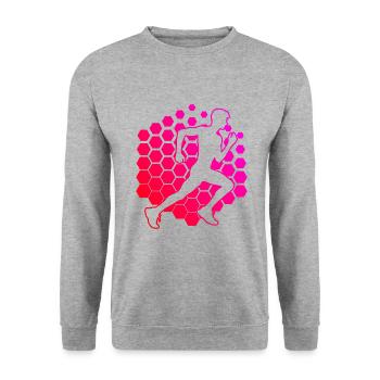 Men's Jogging Racing Fitness Jogging Cross Country - Unisex Sweatshirt - salt & pepper - Front - Alina (178cm) & Michal (187cm)