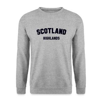 ÉCOSSE HIGHLANDS Schottland - Sweat-shirt Unisexe - gris chiné - Devant - Alina (178cm) & Michal (187cm)