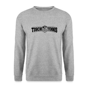 Tischtennis - Bestes Team Sieger - Unisex Pullover - Weißgrau meliert - Vorne - Alina (178cm) & Michal (187cm)