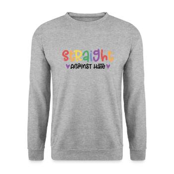 FIERTÉ CONTRE LA HAINE FIER MOTIF DU SLOGAN DE HAINE LGBT - Sweat-shirt Unisexe - gris chiné - Devant - Alina (178cm) & Michal (187cm)