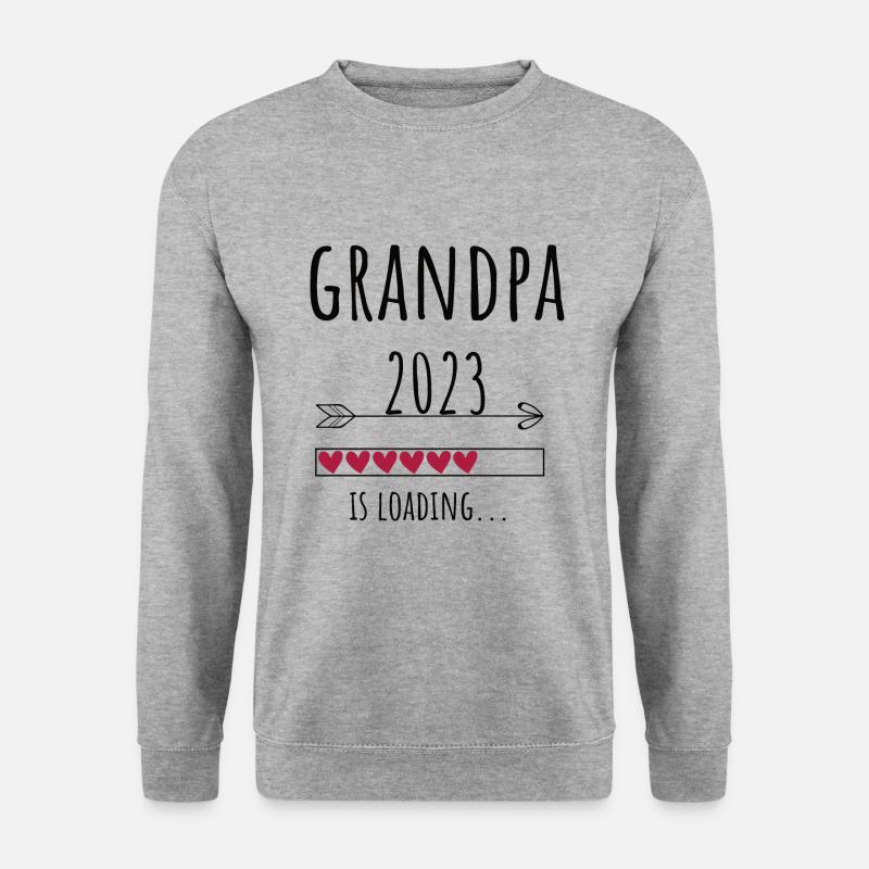werdender Opa 2023 Ankündigung Schwanger Geschenk - Unisex Pullover - Weißgrau meliert