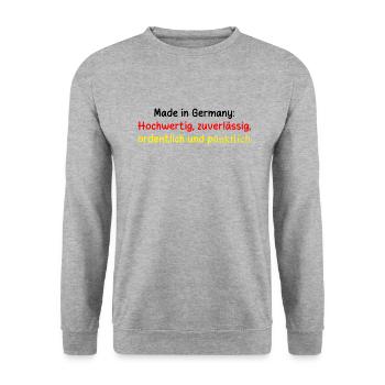 Allemagne Football Dicton - Sweat-shirt Unisexe - gris chiné - Devant - Alina (178cm) & Michal (187cm)