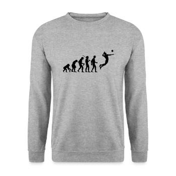 évolution de volley-ball - Sweat-shirt Unisexe - gris chiné - Devant - Alina (178cm) & Michal (187cm)