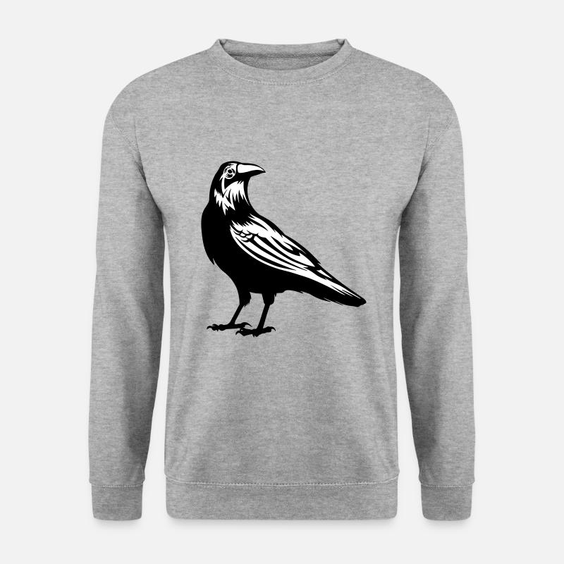 Rabe - Krähe - Unisex Pullover - Weißgrau meliert