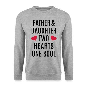 Vater und Tochter Herz Seele Bester Papa Vatertag - Unisex Pullover - Weißgrau meliert - Vorne - Alina (178cm) & Michal (187cm)