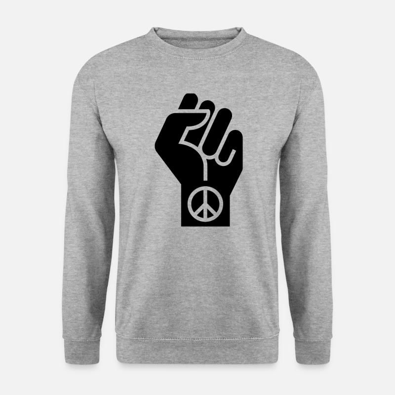 PEACE FAUST SYMBOL - Unisex Pullover - Weißgrau meliert