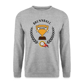 Brennball Sieger Brennballer Spieler Team Sieg - Unisex Pullover - Weißgrau meliert - Vorne - Alina (178cm) & Michal (187cm)