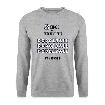 Dodgeball Was Sonst Spieler Liebhaber Dodgeballer - Unisex Pullover - Weißgrau meliert - Vorne - Alina (178cm) & Michal (187cm)