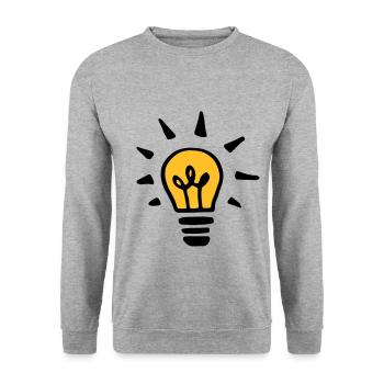 Orange ampoule / orange light bulb - Sweat-shirt Unisexe - gris chiné - Devant - Alina (178cm) & Michal (187cm)