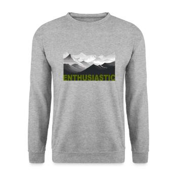 Mountain Enthusiastic - Unisex Pullover - Weißgrau meliert - Vorne - Alina (178cm) & Michal (187cm)