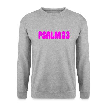 Psalm 23, Bibelvers, Jesus Christus - Unisex Pullover - Weißgrau meliert - Vorne - Alina (178cm) & Michal (187cm)