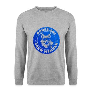 Fuchs Apres Ski Team Spruch - Unisex Pullover - Weißgrau meliert - Vorne - Alina (178cm) & Michal (187cm)