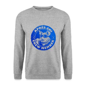 Schwein Apres Ski Sau Team Spruch - Unisex Pullover - Weißgrau meliert - Vorne - Alina (178cm) & Michal (187cm)