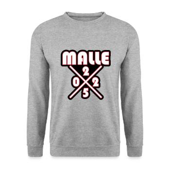 Malle 2025 - Unisex Pullover - Weißgrau meliert - Vorne - Alina (178cm) & Michal (187cm)