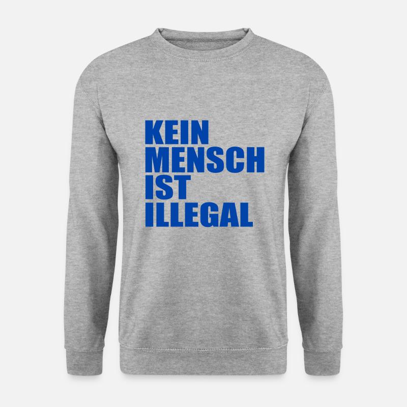 kein mensch ist illegal - Unisex Pullover - Weißgrau meliert