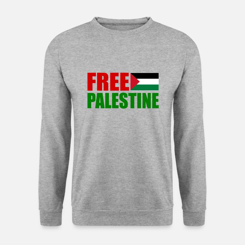 Free palestine - Unisex Pullover - Weißgrau meliert