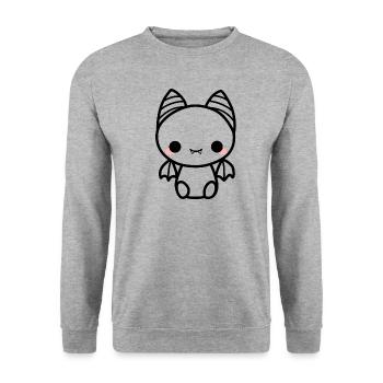 Chauve-souris mignonne - Sweat-shirt Unisexe - gris chiné - Devant - Alina (178cm) & Michal (187cm)